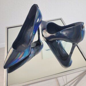 Karl Lagerfeld Paris Royale Point Toe Pump, Blue Oxidized